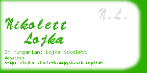 nikolett lojka business card